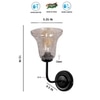Devansh Metal Electric Wall Light in black Colour with Transparent Shade Count of 1 Light