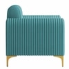 Veniza Velvet 1 Seater Sofa In Aqua Blue Colour
