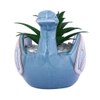 Aloe Vera Plant Inside An Artistic Blue Swan Ceramic Pot