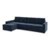 Apollo Compact Fabric Sectional Compact Sofa (Colour : Sea Port Blue Velvet, Cushion : Hard, Back Type : Regular, Seating Capacity : Left Aligned 3 Seater + Left Aligned Chaise)