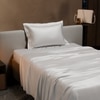 Stoa Paris 300 TC Satin Bedsheet Single Bed with Pillow Covers in Vanilla White