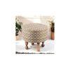 Louisville Acacia Wood Parisian Round Pouf Stool in Multicolour