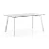 Carmen 6 Seater Glass Top Dining Table In Silver Finish