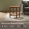 Tora Solid Wood and Cane with Glass Side Table In Amber Walnut Finish