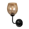 Devansh Metal Electric Wall Light in black Colour with Lavender Shade Count of 1 Light