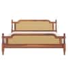 Malacca Solid Wood King Size Non Storage Bed In Honey Oak Finish 72x78 inch