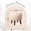 Crest Jacquard Wooden Ottoman in Beige Color