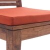 Capra Solid Wood Dining Chair in Teak Finish & Burnt Orange Colour - Set of 2