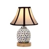 Devansh Multi Cotton Shade Lamp With Wood & Mosaic Glass Base For Decoration/Office/Home/Gifting/Study For Decoration/Office/Home/Gifting/Study