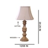 Devansh Off-White Cotton Vintage  Lamp With Wood Base (12X8X20.75)