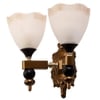 Eliante Modern Wall Lights Mild Steel & Glass Material Antique & Gold, White Finish