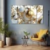 The Castle Decor Modern Golden Ball Wall Art Set of 5 27x48 Inch