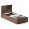 Amy Engineered Wood Single Size Box Storage Bed In Classic Walnut Finish