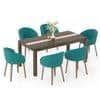 Atlas Crest Solid Wood 6 Seater Dining Table with 6 Meryl Lounge Chair