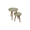 Soundarya Round Nesting Tables with Wooden Legs, Side Tables, Wooden Tables, Living Room Decor by A Tiny Mistake