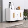 Hexa Red Multipurpose Storage Cabinet With 3 Drawer 2 Door in Frosty White Colour
