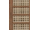 Fujiwara 24 Pair Solid Wood and Cane Shoe Cabinet In Amber Walnut Finish