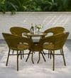 Ballarat Wicker Table And Chair Set In Beige Dual Tone Finish