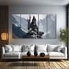 The Castle Decor Lord Shiva Wall Painting Wooden Framed 27x48 Inch (Style 3)