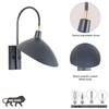 NOIR Modern Black Metal Adjustable Wall Light with E14 Holder