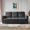 Alvaro Velvet 3 Seater Sofa Dark Grey Color