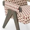 Chandigarh Lounge Chair in Crimson Floral Buti Colour