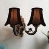 Devansh Dual Gold  Antique Wall Mounted Lamp With Black  Cotton Shade