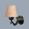 Devansh Metal Electric Wall Light in Antique Gold Colour with Beige Shade Count of 1 Light