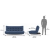Palermo 3 Seater Click Clack Sofa cum Bed In Midnight Indigo Blue Colour