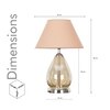 DECADE Smoke Luster Glass and Metal Table Lamp With Beige Cotton Shade