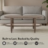 Tora Solid Wood And Cane With Glass Coffee Table In Danish Walnut Finish