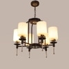 Eliante 6-Light White Chandelier, Mild Steel Frame With Glass Shades, Modern Ceiling Light Fixture