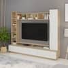 Bluewud Fenily Engineered Wood Tvcabinet In European Oak & White Finish
