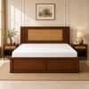 Aaranya Solid Wood Comfort Queen Bed Hydraulic Storage Provincial Teak Finish Mattress 60 x 78 Inch