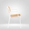 Kepler Brooks Zen Cafeteria Dining Chair With Arms in White Colour