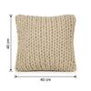 Rapunzel Pale Whisper Hand Braided Cotton Knitted Decorative Cushion Cover 16 x 16 Inches