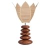 Devansh Rose Bamboo  Table Lamp With Wood Pebble Lamp (12X12X19.25) Inches
