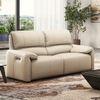Leeroy Two Seater Leather Recliner Sofa in in Oyster White Colour