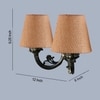 Devansh Metal Electric Wall Light in Antique Gold Colour with Beige Shade Count of 2 Lights