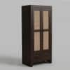 Rita Solid Wood Two Door With Two Drawer Rattan Cane Designed Wardrobe  In Tubbeco Finish