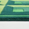 Presto Green Geometric Hand Tufted Wool Carpet 4X6 Feet