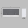 4 Doors Modular Wall Mounted Kitchen Cabinet With Organizer Shelf In Slate Grey Finish