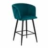 Doe Buck Velvet Counter Height Bar Stool in Teal Colour