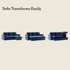Kowloon Sectional 3 Seater Pull Out Sofa cum Bed In Lapis Blue Colour