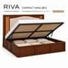 Riva Solid Wood Compact King Bed Hydraulic Storage Provincial Teak Finish Mattress 72 x 72 Inches