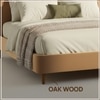 Solara Wave Luxe Queen Size Bed in velvet With Oak wood Frame & Hydraulic Storage