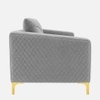 Arab Velvet 1 Seater Sofa Grey Color
