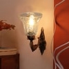 Devansh Metal Electric Wall Light in Antique gold Colour with Transparent Shade Count of 1 Light