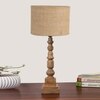 Devansh Beige Jute Table Lamp With  Wood Natural Base (7X7X21.25 Inches)-9