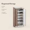 Hayes 18 Pair Shoe Rack In Classic Walnut Finish